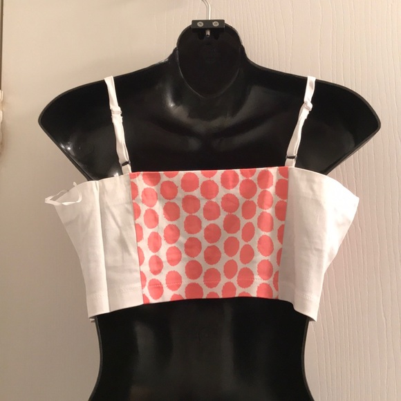 (Large) Pink Polka Dot Zipper Bustier Crop Top - Picture 5 of 5